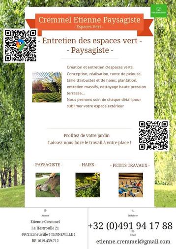 Paysagiste, Entretien des espaces verts  beschikbaar voor biedingen