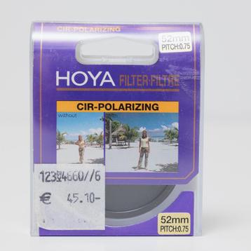 Hoya circular polarizing filter 52mm disponible aux enchères