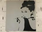 Canvas Audrey Hepburn 90x90cm, Antiek en Kunst, Kunst | Schilderijen | Modern, Ophalen