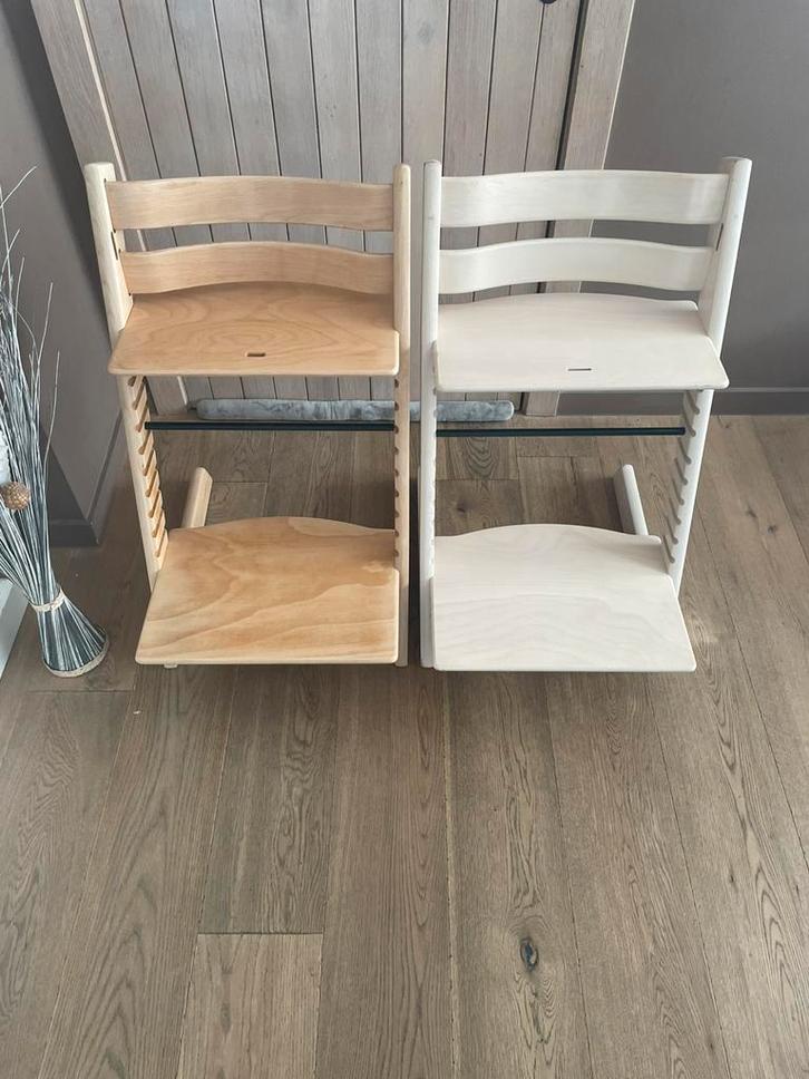 Tripp Trapp Stokke naturel et blanchi à la chaux en bel état, Enfants & Bébés, Chaises pour enfants, Neuf, Chaise évolutive, Coulissant
