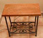 Bijzet tafeltje smeedijzer en eik, Huis en Inrichting, Ophalen, Zo goed als nieuw