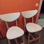 Twee hoge stoelen in wit, Huis en Inrichting, Ophalen, Gebruikt, Twee, Wit