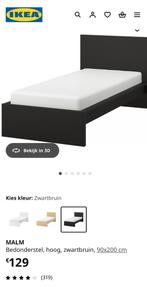 Eenpersoonsbed IKEA -Malm (zwart) met lattenbodem, Huis en Inrichting, Ophalen, Gebruikt, 90 cm, Eenpersoons