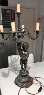 Bronzen Beeld kandelaar Werkt nog Hoogte 75 cm, Antiquités & Art, Antiquités | Bronze & Cuivre, Enlèvement