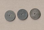 B : 3 (gebruikte) munten van 25 ct (1938,1943,1946), Setje, Ophalen of Verzenden