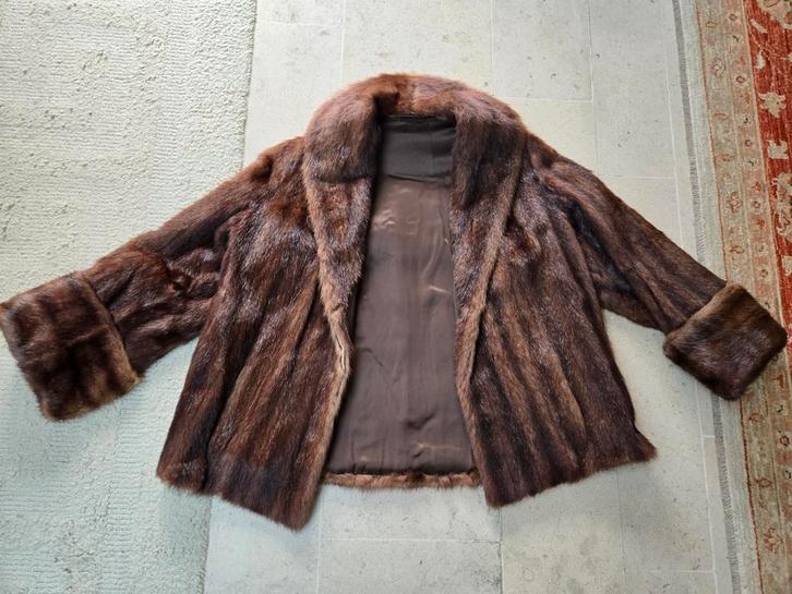 Korte nertsjas, warme mahoniekleur, maatwerk, uitstekend, Kleding | Dames, Jassen | Winter, Zo goed als nieuw, Ophalen of Verzenden