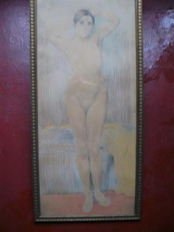 pastel - staand naakt beschikbaar voor biedingen