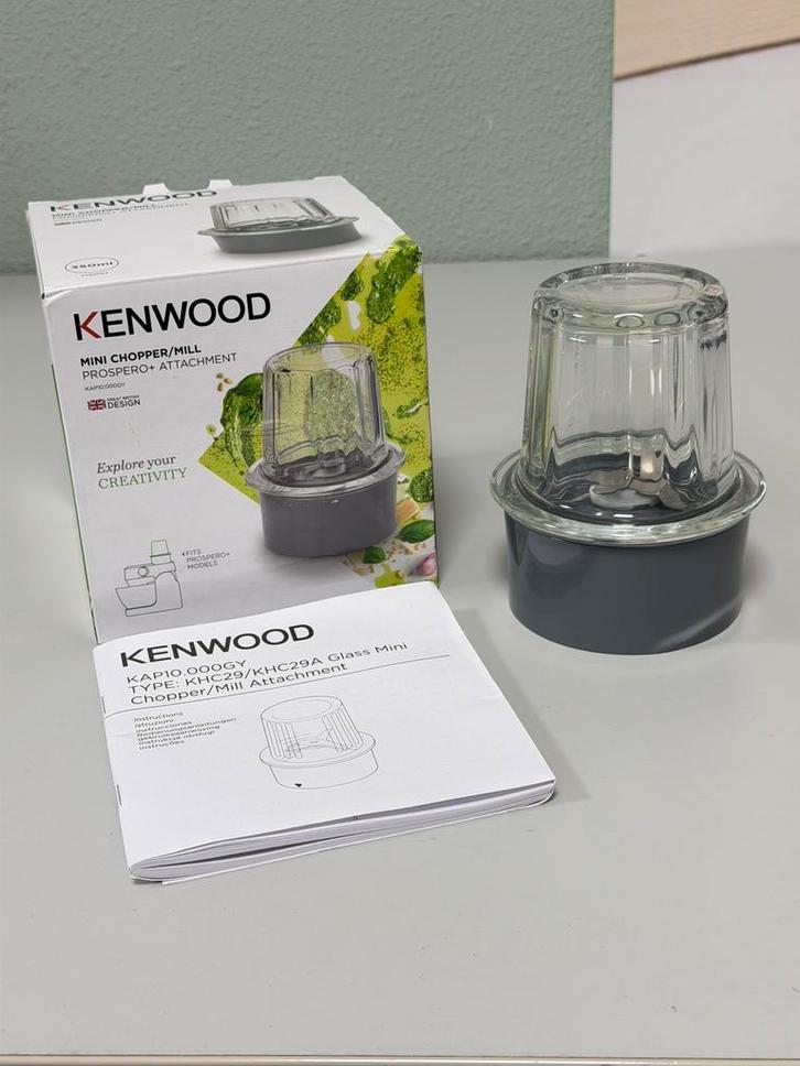 Kenwood Mini Chopper Glas KAP10.000GY Nieuw voor mixer, Elektronische apparatuur, Keukenmixers, Nieuw, Ophalen of Verzenden
