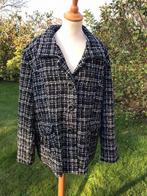 XL/M48 stoffen vestje zwart/wit met zwarte voering, Ophalen of Verzenden, Zo goed als nieuw, Maat 46/48 (XL) of groter, Zwart