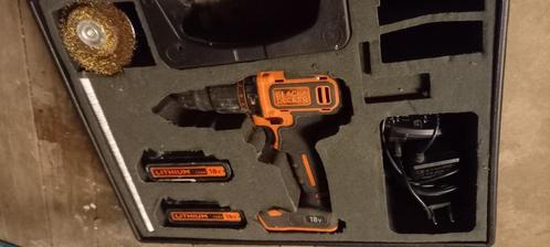 schroefmachine boormachine 2 accu batterij black and decker, Doe-het-zelf en Bouw, Gereedschap | Boormachines, Gebruikt, Boor- en Schroefmachine