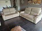 Salon leder 3-zit + 2-zit in perfecte staat!!, Huis en Inrichting, Ophalen, Zo goed als nieuw, Leer, Modern