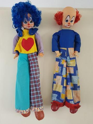 2 vintage clownspoppen lengte 65 cm. . beschikbaar voor biedingen