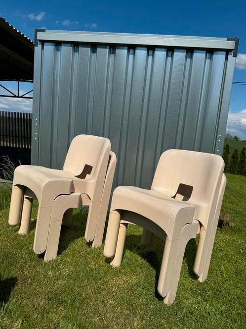 KARTELL Joe Colombo stoelen (4 stuks), Huis en Inrichting, Stoelen, Gebruikt, Vier, Kunststof, Wit, Ophalen
