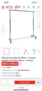 Portant à vêtements retif sur roulette comme neuf 80€ piece, Ophalen, Zo goed als nieuw