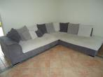 Prachtige hoeklounge L'Univers du Cuir in driekleurige stof., Ophalen, Gebruikt, Hoekbank, Stof