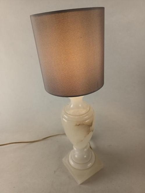 Oud schemerlampje - marmeren voet + lampenkapje, Antiek en Kunst, Antiek | Verlichting, Ophalen of Verzenden
