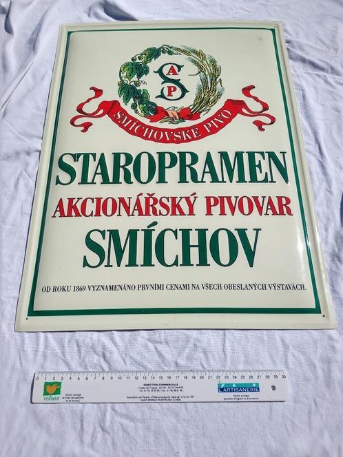 A vendre Plaque métallique de bière Tchèque Staropramen, Verzamelen, Merken en Reclamevoorwerpen, Zo goed als nieuw, Reclamebord