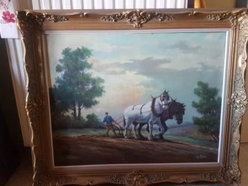 Peinture : fermier avec chevaux de trait, Enlèvement