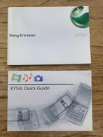 Sony Ericsson K750i : Handleiding, Telecommunicatie, Mobiele telefoons | Toebehoren en Onderdelen, Ophalen of Verzenden, Nieuw