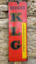emaille reclamebord bougies KLG thermometer, Verzamelen, Ophalen of Verzenden, Zo goed als nieuw, Reclamebord