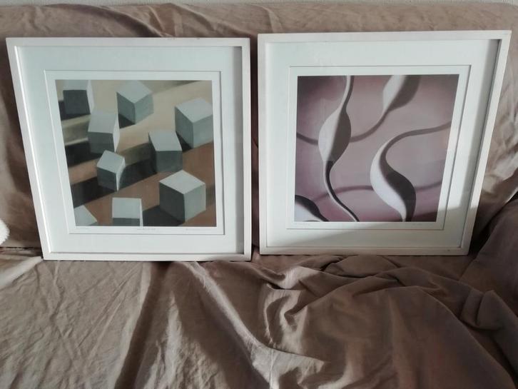 Lithografie 2x zonder titel ERIC VANDAMME, Huis en Inrichting, Woonaccessoires | Schilderijen, Tekeningen en Foto's, Gebruikt