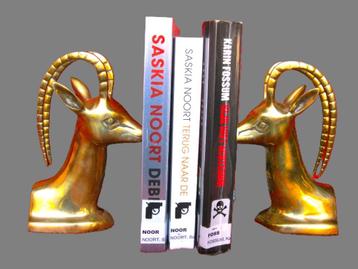 Gemzen - koper boekensteunen - bokkenkoppen. beschikbaar voor biedingen