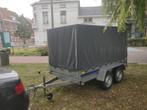 Aanhangwagen dubbelas (aluminium) 750kg, afneembare huif., Auto diversen, Aanhangers en Bagagewagens, Ophalen of Verzenden, Zo goed als nieuw