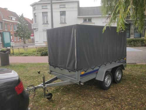 Aanhangwagen dubbelas (aluminium) 750kg, afneembare huif., Auto diversen, Aanhangers en Bagagewagens, Zo goed als nieuw, Ophalen of Verzenden