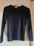 Dobkerblauwe trui met kabelpatroon Tommy Hilfiger mt xs, Kleding | Dames, Tommy hilfiger, Blauw, Ophalen of Verzenden, Zo goed als nieuw