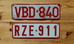 Te koop twee Belgische kentekenplaten, Verzamelen, Overige Verzamelen, Ophalen of Verzenden, Gebruikt