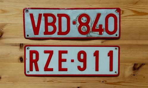 Te koop twee Belgische kentekenplaten, Verzamelen, Overige Verzamelen, Gebruikt, Ophalen of Verzenden