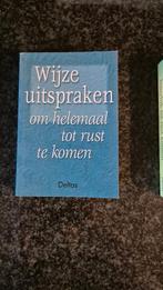 Boeken met wijze uitspraken - Boek - Deltas, Enlèvement ou Envoi, Comme neuf, Diverse auteurs, Un auteur