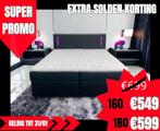 SUPER PROMO !! Boxspring Led, Huis en Inrichting, Zwart, Ophalen of Verzenden, 200 cm, 160 cm