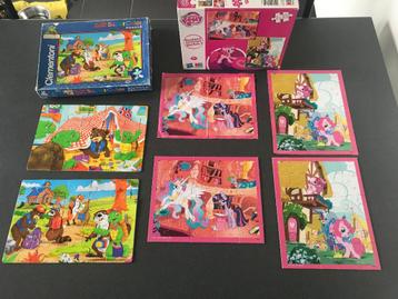 MB puzzle My little pony 2x25 pièces + Kdo 2x20 pièces, Enlèvement ou Envoi, 10 à 50 pièces, Utilisé, 2 à 4 ans