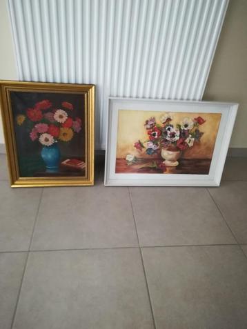 schilderij olieverf op doek en aquarel beschikbaar voor biedingen