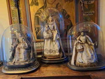 Lot 3 Antiek Circa 1840,s Handgemaakt Victoriaanse Madonna, Ophalen