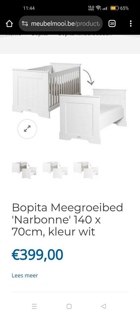 Meegroeibed Bopita nieuwstaat + accessoires, Kinderen en Baby's, Kinderkamer | Complete kinderkamers, Zo goed als nieuw, Ophalen