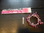 Armband pink ribbon/ verleng horloge en lipstift houder., Handtassen en Accessoires, Ophalen, Zo goed als nieuw