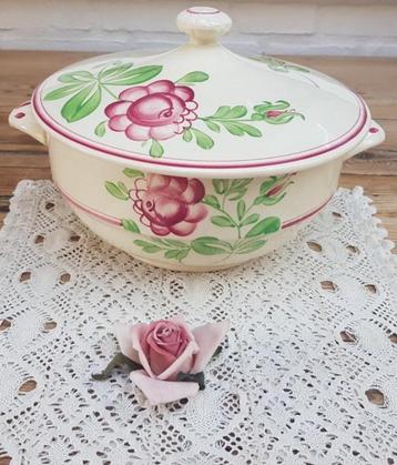 Oude Franse brocante terrine, Sarreguemines Courcelles beschikbaar voor biedingen