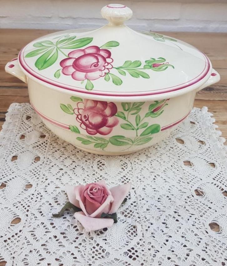 Oude Franse brocante terrine, Sarreguemines Courcelles, Antiek en Kunst, Curiosa en Brocante, Ophalen of Verzenden