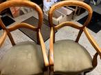 2 jolis fauteuils en bois tissu vert, Ophalen, Gebruikt, Hout