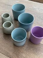 Pots de fleurs, caches-pots céramiques 8-18 cm en diamètre, Tuin en Terras, Ophalen of Verzenden, Zo goed als nieuw, Balkon