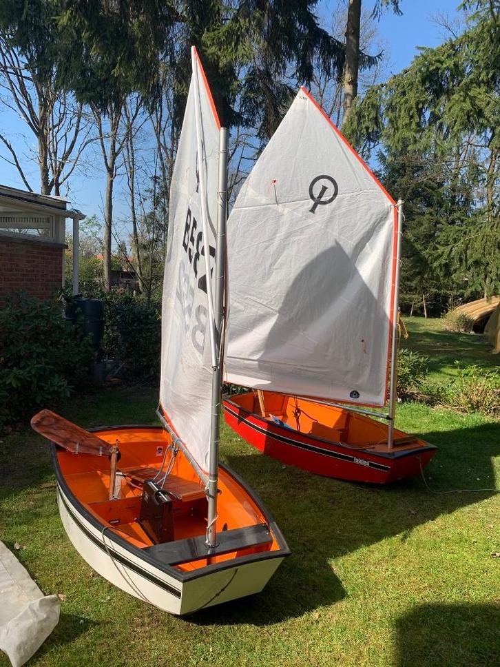 Optimist Falsled  1 polyester 1 hout, Watersport en Boten, Open zeilboten, Zo goed als nieuw, Optimist, Polyester, Ophalen