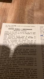 Zuster Maria Berchmans, Verzenden, Bidprentje