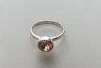 Bague femme avec pierre ronde rose tendre, Handtassen en Accessoires, Ringen, Ophalen, Overige materialen, Zo goed als nieuw, 17 tot 18