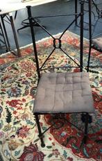 4 mooie stoelen in smeedijzer met kussen, Huis en Inrichting, Stoelen, Ophalen, Overige materialen, Zwart, Zo goed als nieuw