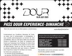 Full Experience Dour tickets - zondag 20/07 (100€ p. ticket), Drie personen of meer