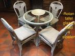 ronde tafel en stoelen, Quatre personnes, Rond, Verre, Enlèvement