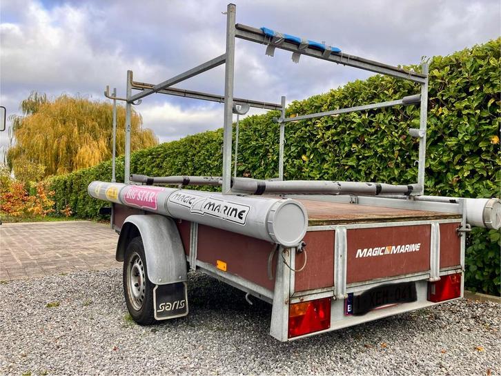 Aanhangwagen voor boot - boottrailer, Watersport en Boten, Boottrailers, Gebruikt, Open zeilboottrailer, Minder dan 6 meter, Ophalen