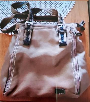 Sac toile résistante plusieurs poches brun, Handtassen en Accessoires, Tassen | Rugtassen, Ophalen of Verzenden, Zo goed als nieuw